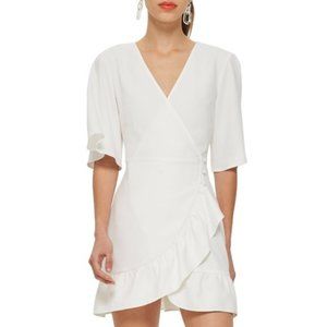 EUC TOPSHOP White Flutter Sleeve Dress XS
